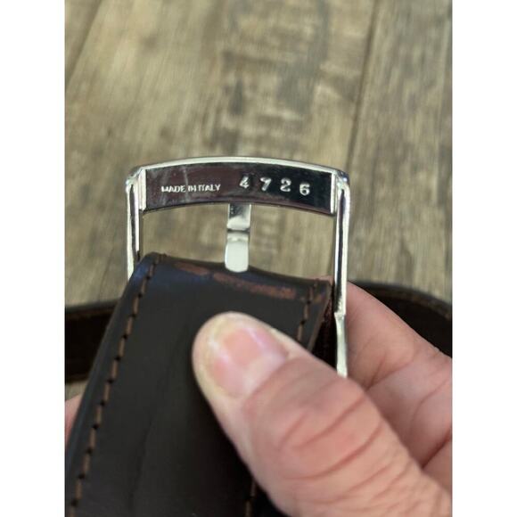 Gigidue Men's Black Genuine Leather Adjustable Buckle Belt Size 38 - Picture 4 of 7